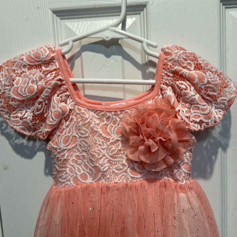 Popatu Toddler 2T Peachy Pink Sparkle Dress - Picture 3 of 4